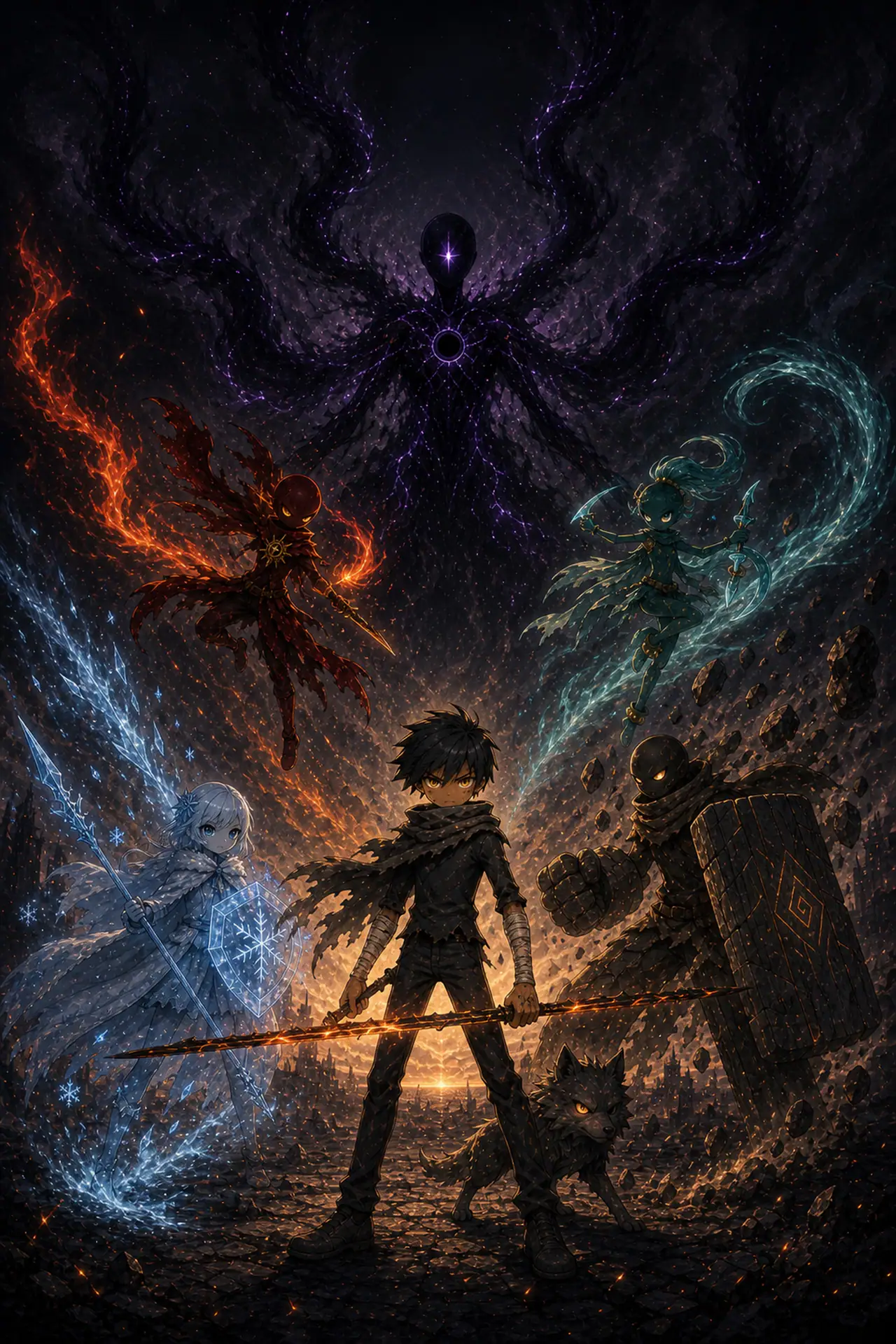 The heroes of The Lost Heart of Fire face the darkness together